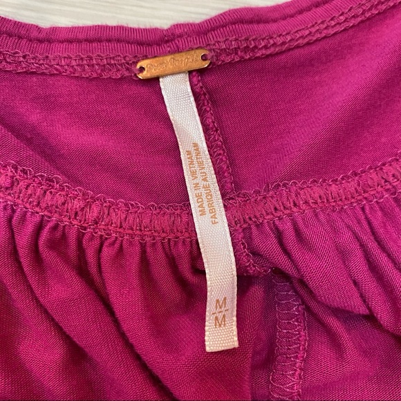 Free People Hot Pink Magenta Long Sleeve Top M - Picture 6 of 8